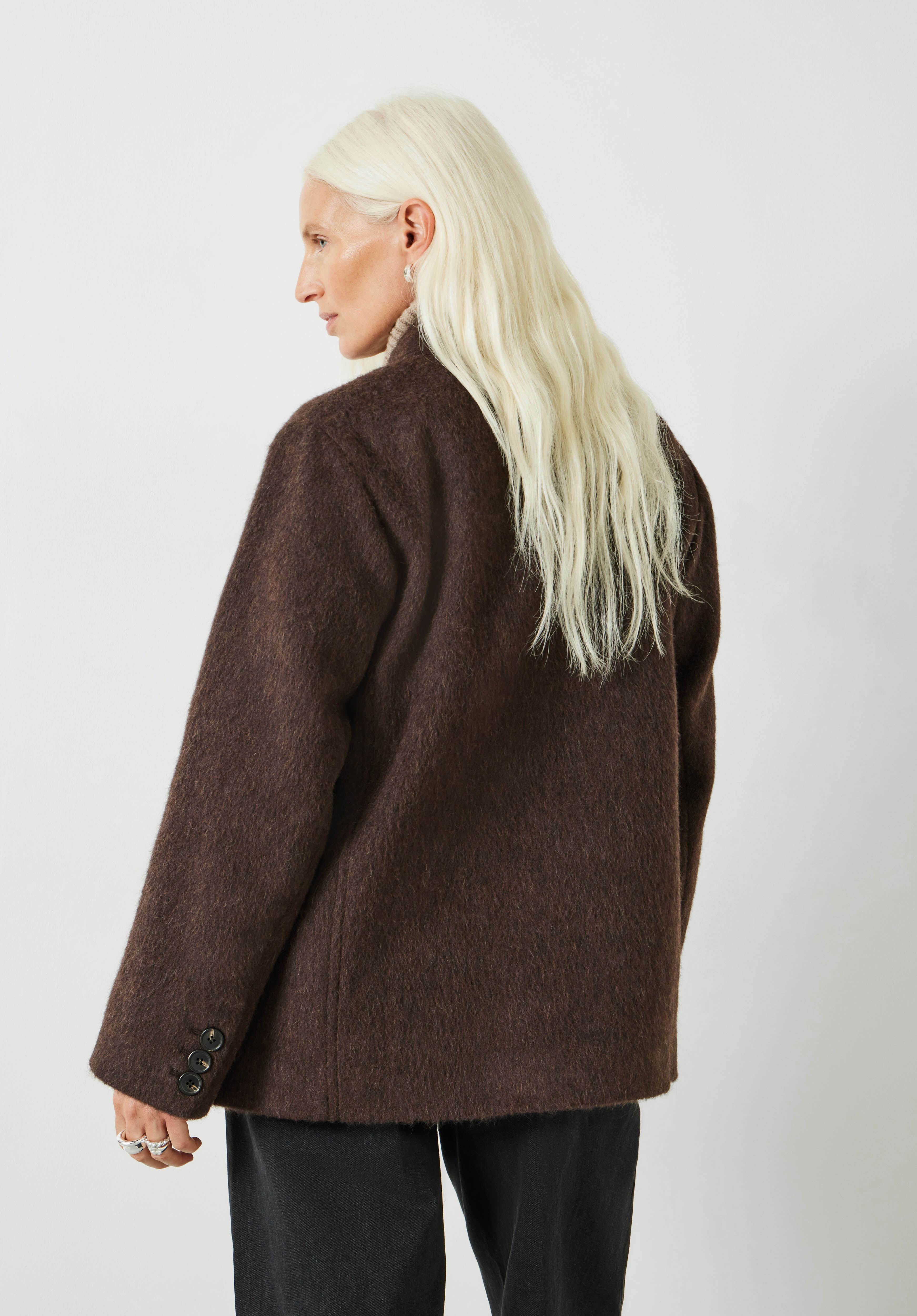 Funnel neck wool new arrivals coat