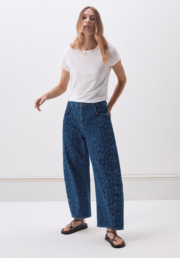 Cropped Bree Horseshoe Barrel Leg Jeans