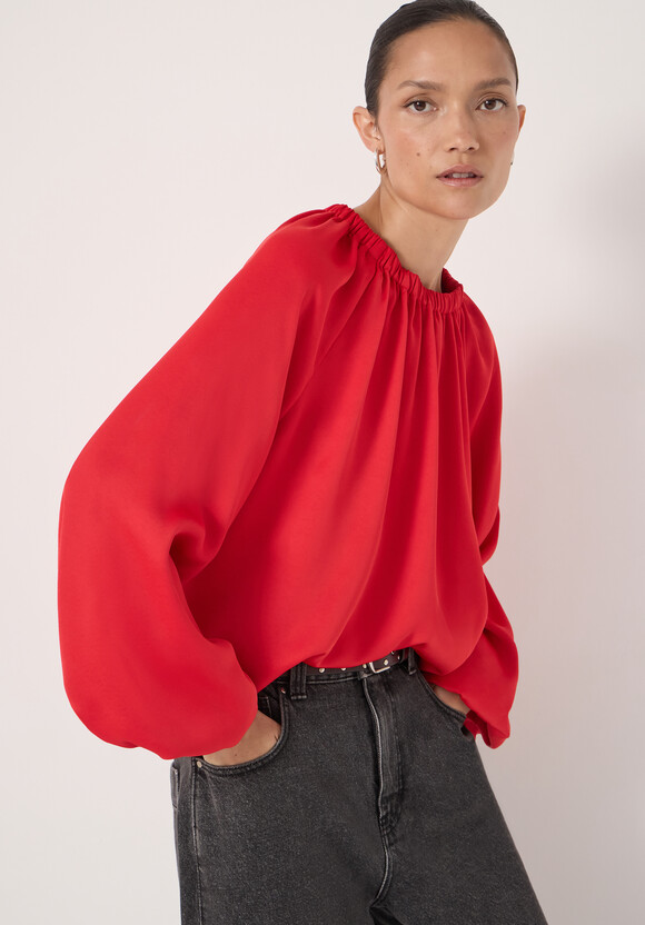 Satin Bubble Hem Top