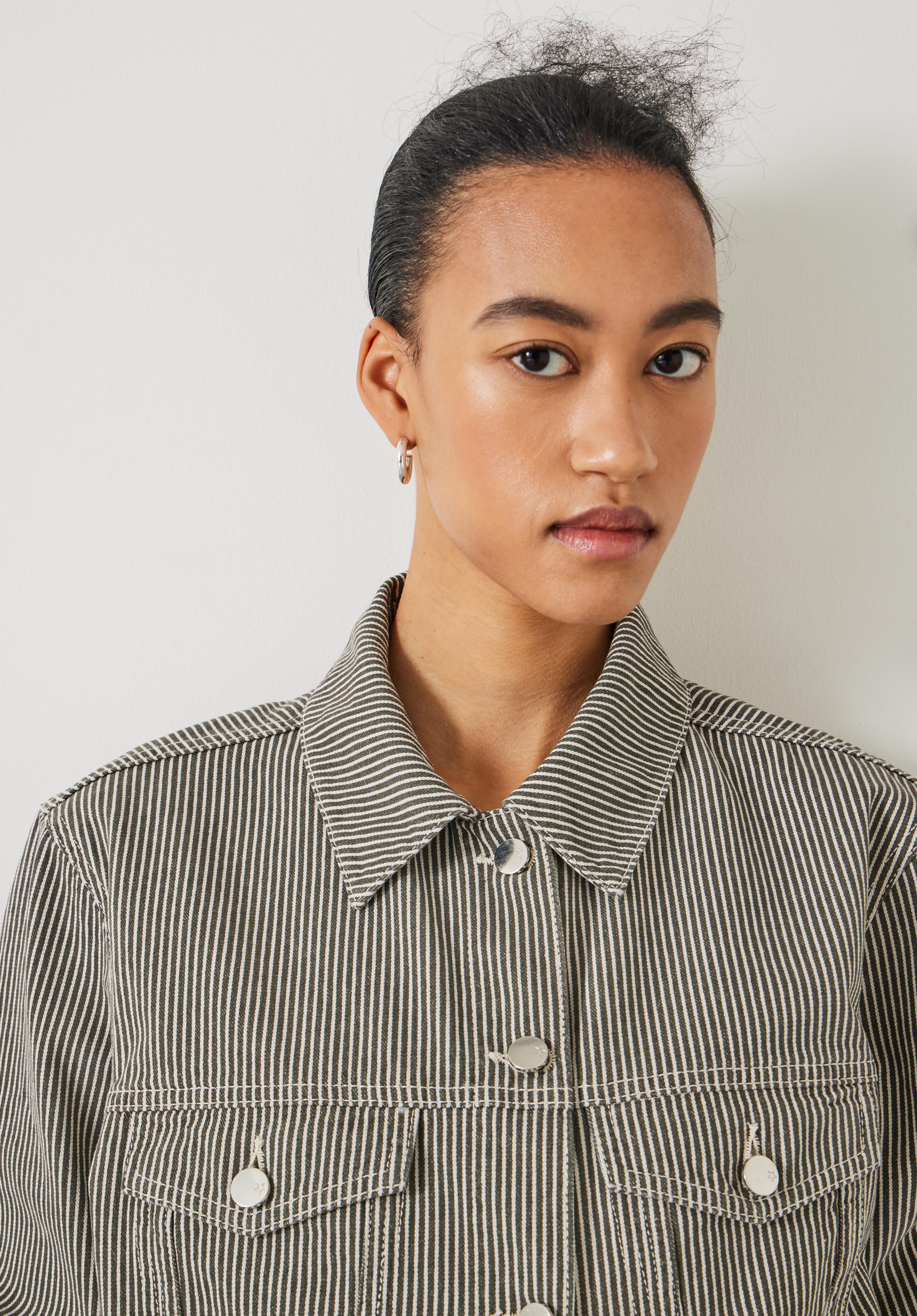 Striped hotsell shirt jacket