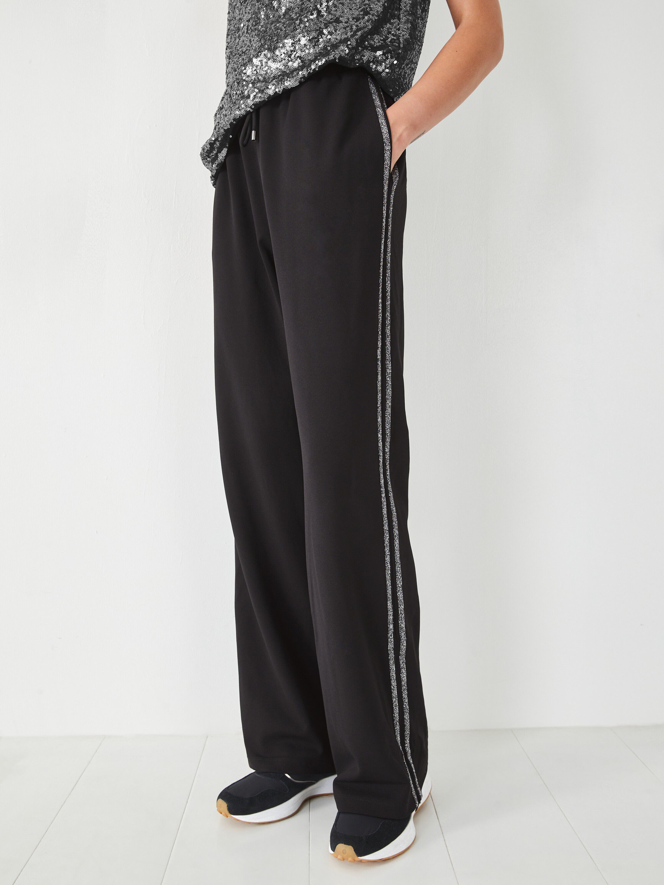 Trousers with sparkly side stripe store