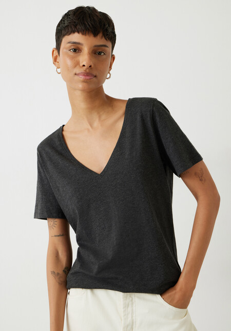 Kali Cotton Slub V-Neck T-Shirt