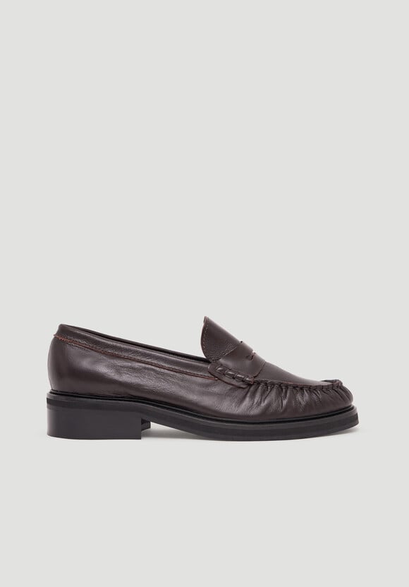 Penny Chunky Leather Loafers