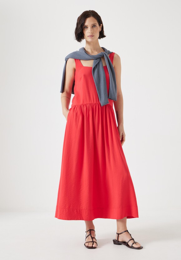 Air Flow Square Neck Midi Ballerina Dress