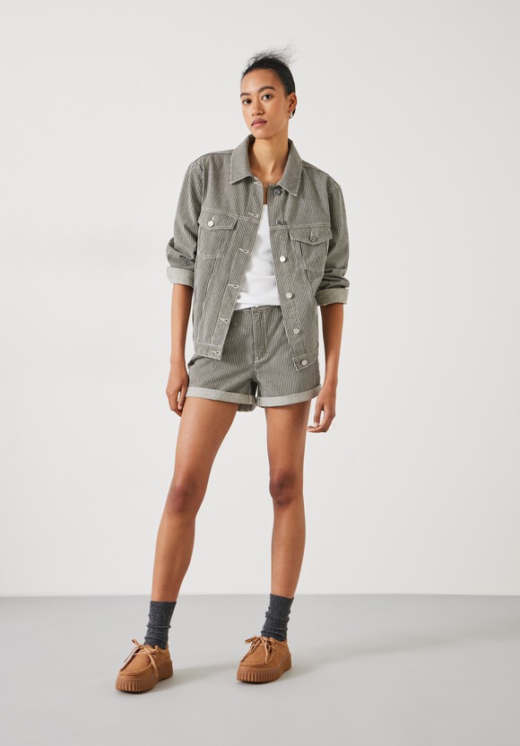 Amalia Stripe Denim Shorts