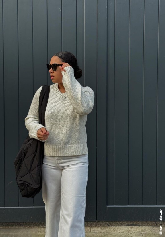Marra High V Neck Knitted Jumper