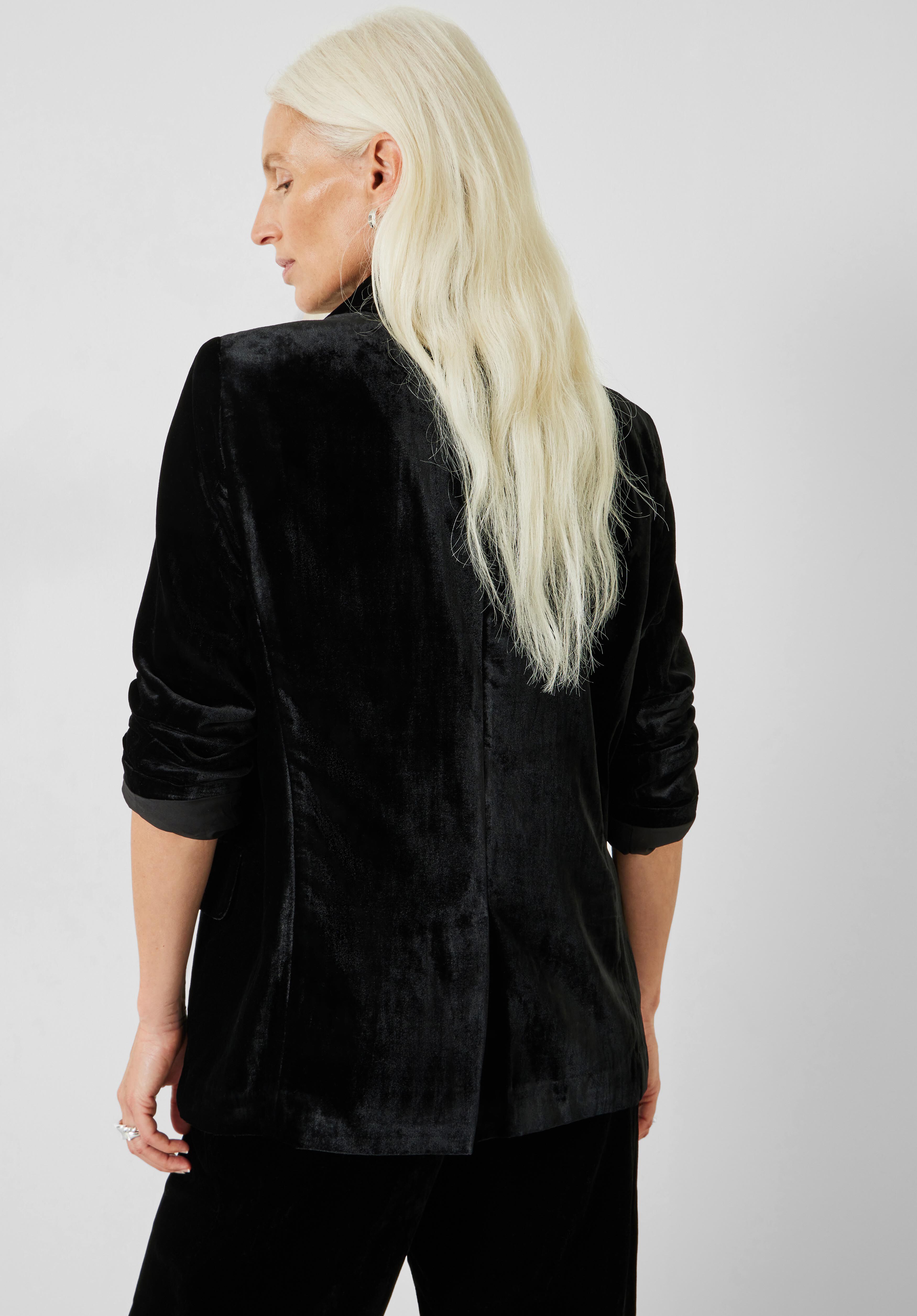 Black velour sales blazer womens