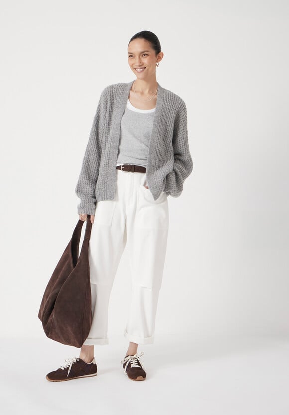 Waffle Stitch Edge to Edge Cardigan