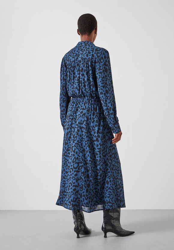 Rosey Leopard Midi Shirt Dress