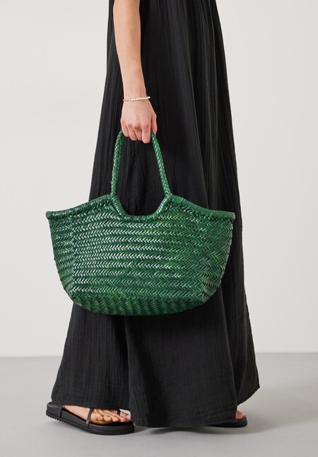 Kikapu Leather Weave Tote Bag