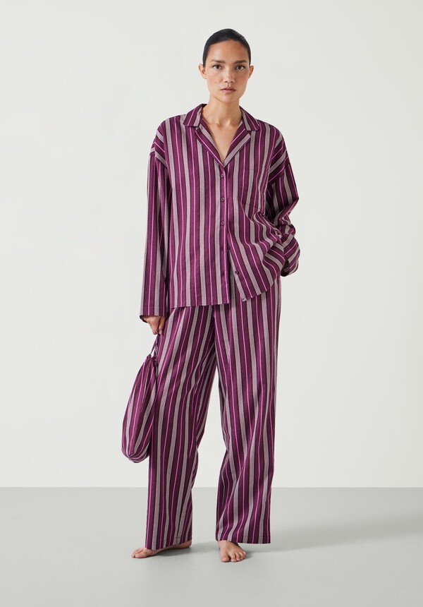 Amita Cotton Flannel Multi Stripe Pyjamas