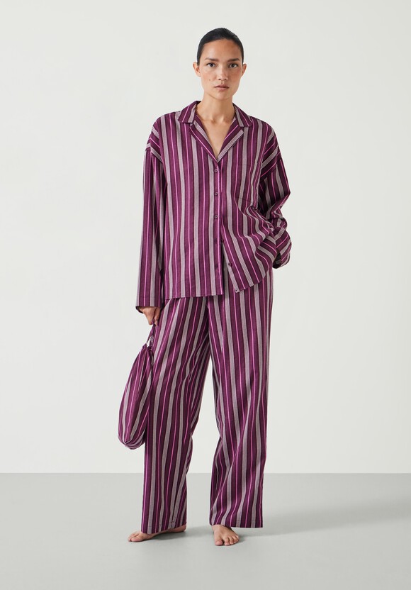 Amita Cotton Flannel Multi Stripe Pyjamas