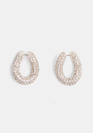 Pia Pave Twist Hoop Earrings