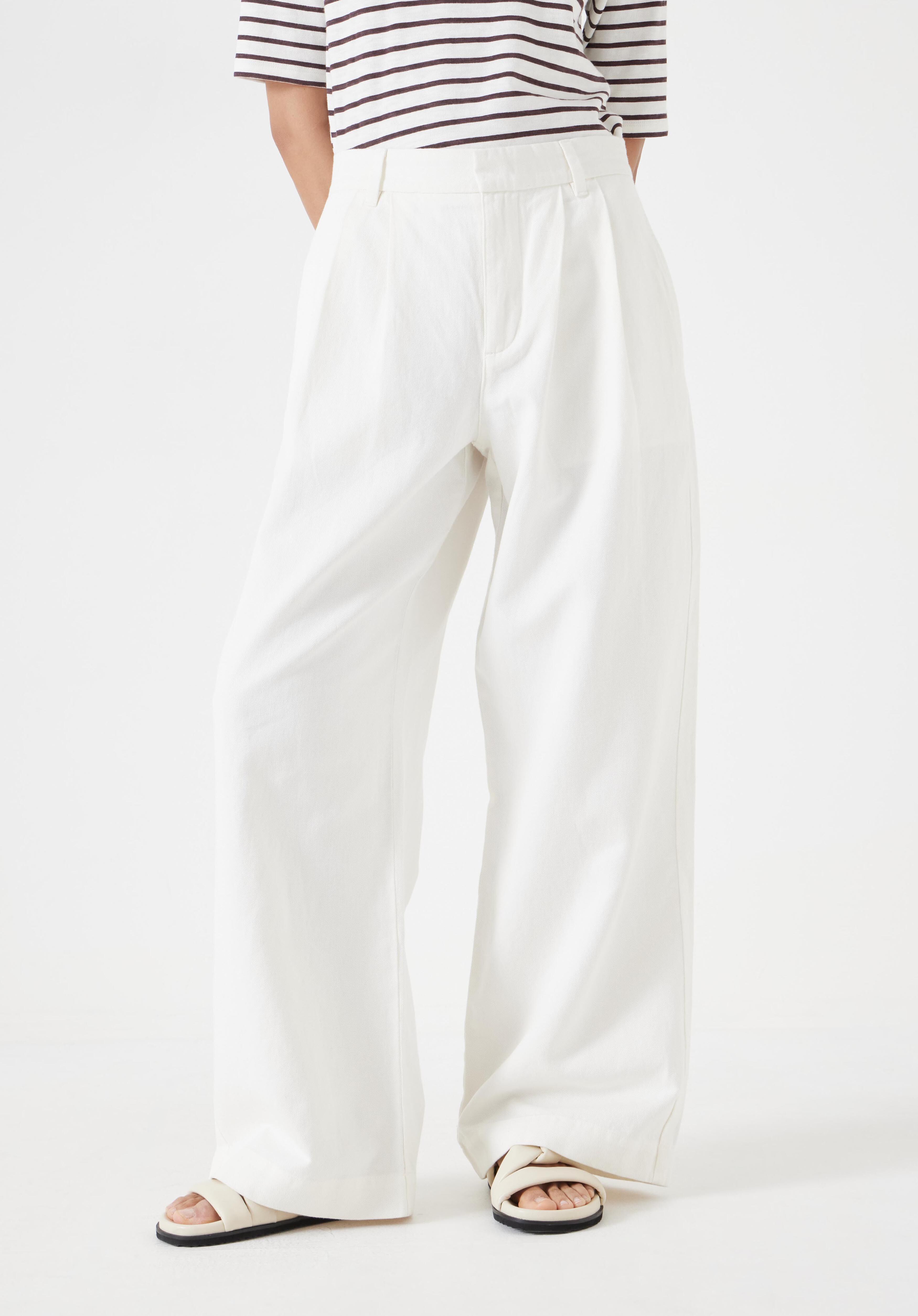 Lya Cotton Wide Leg Pants | Ecru Whte | hush