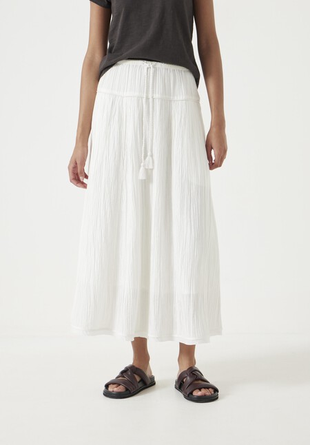 Gathered Detail Midi Skirt