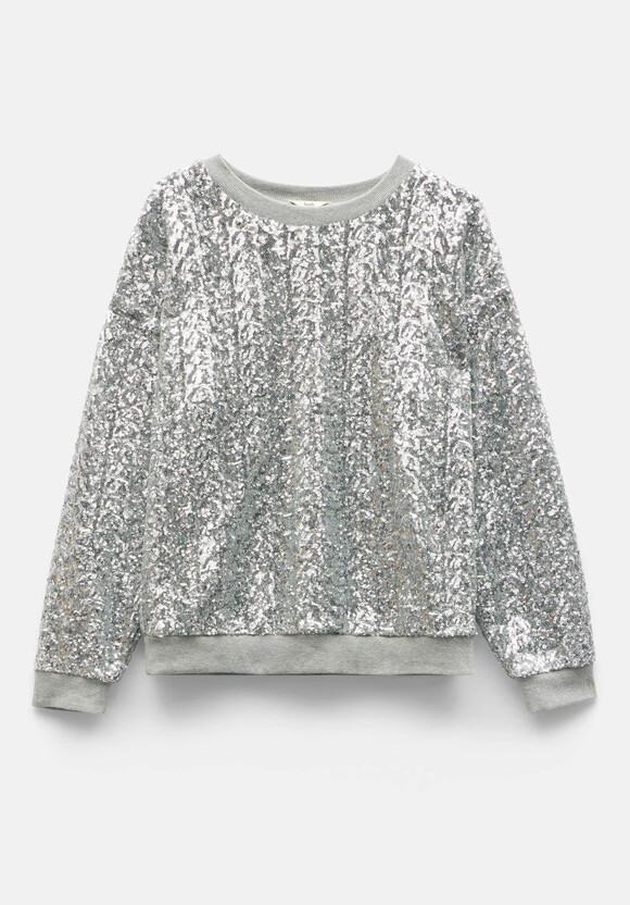 Silver Sequin Sweatshirt