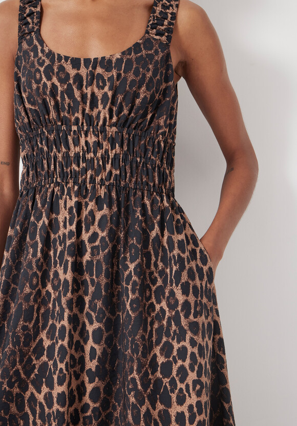 Air Flow Gathered Straps Midi Dress