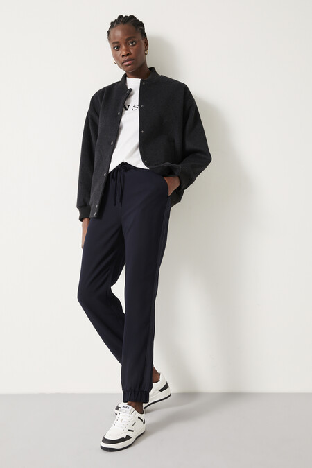 Crepe Cuffed Trousers