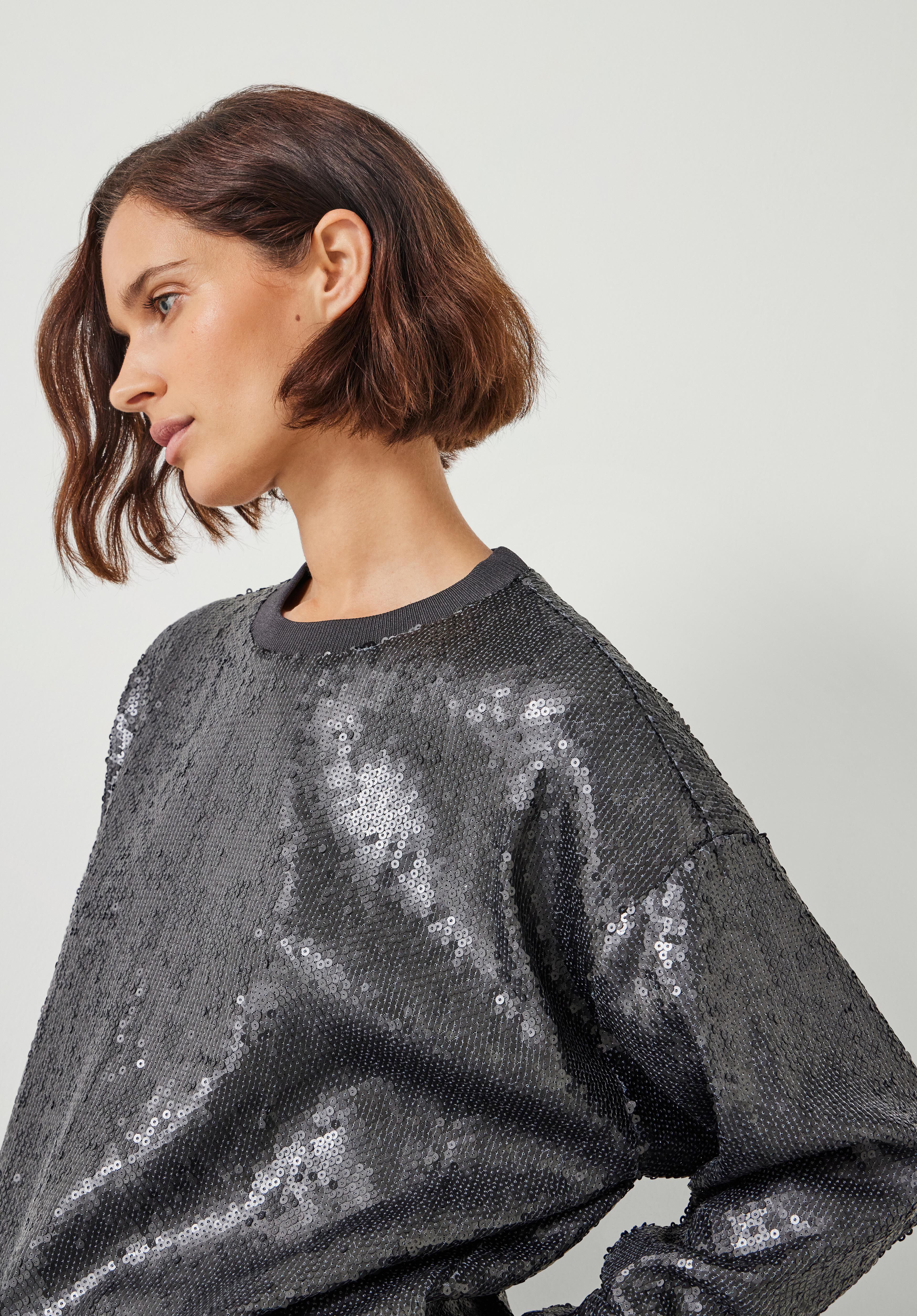 Sadie Sequin Sweatshirt Gunmetal Silver hush