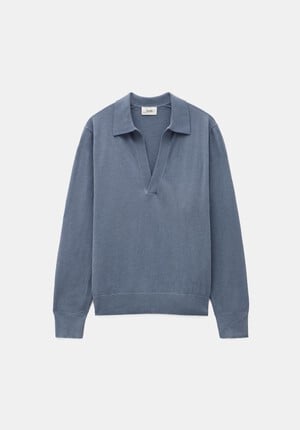 Wool Blend Polo Knitted Jumper