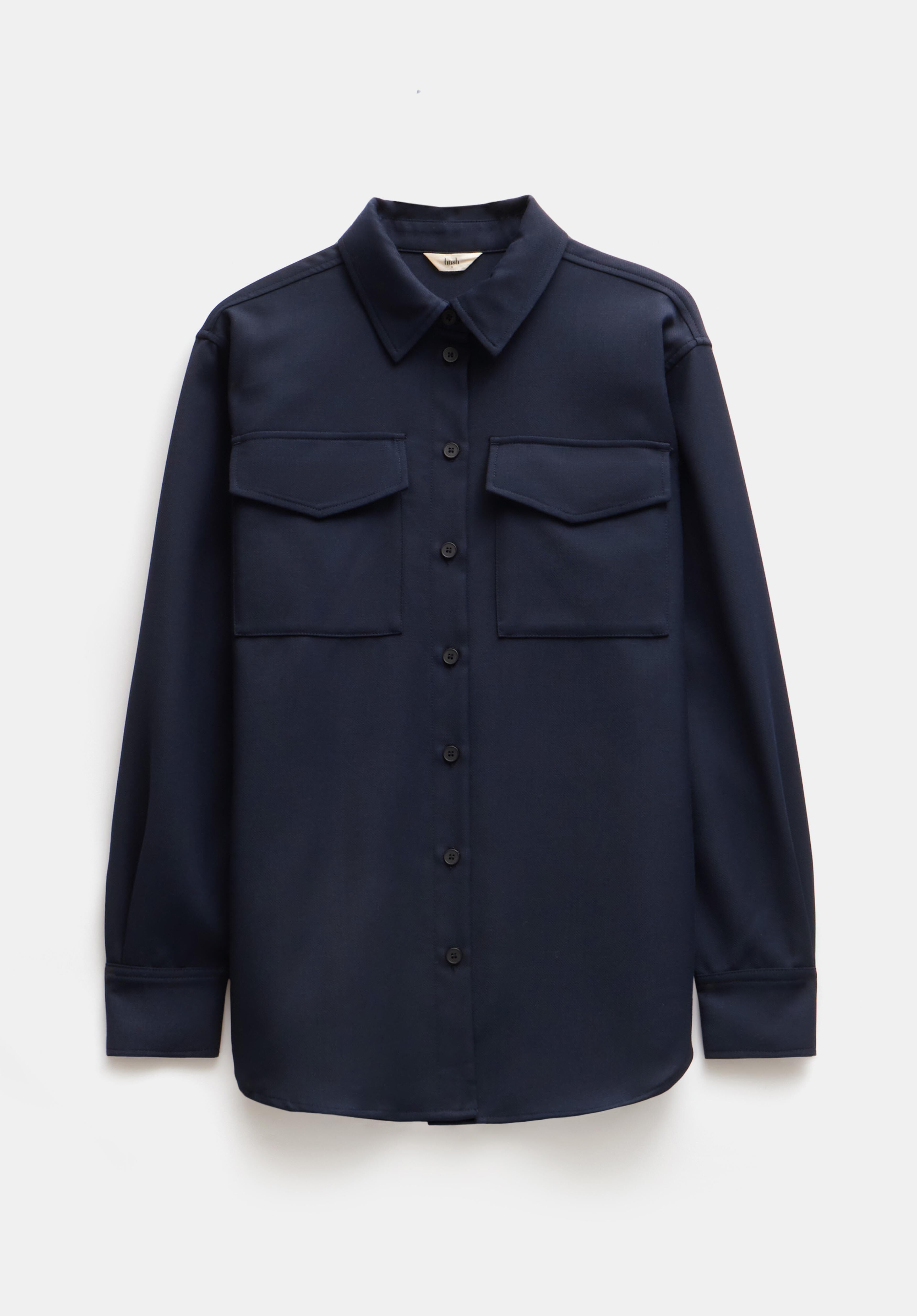 Munroe Pure Wool Coat | Navy | hush