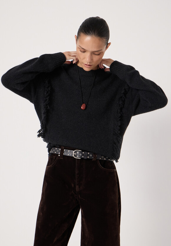 Alpaca Blend Fringe Knitted Jumper