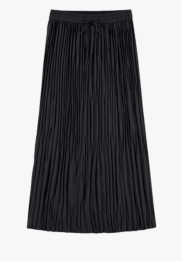 Rose Crinkle Pleated Skirt, Black