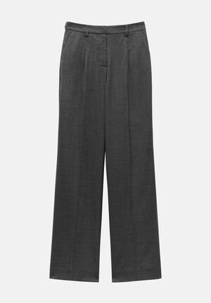 Carla Tailored Wide Leg Wool Blend Trousers