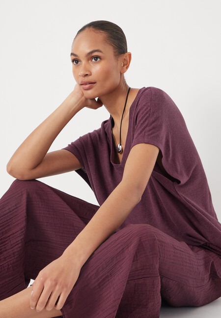 Crinkle Wide Leg Cropped Trousers
