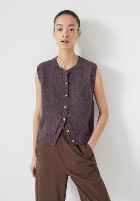 Textured Button Through Tank Top