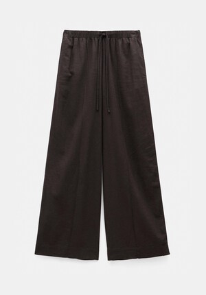 Linen Blend Petunia Wide Leg Trousers