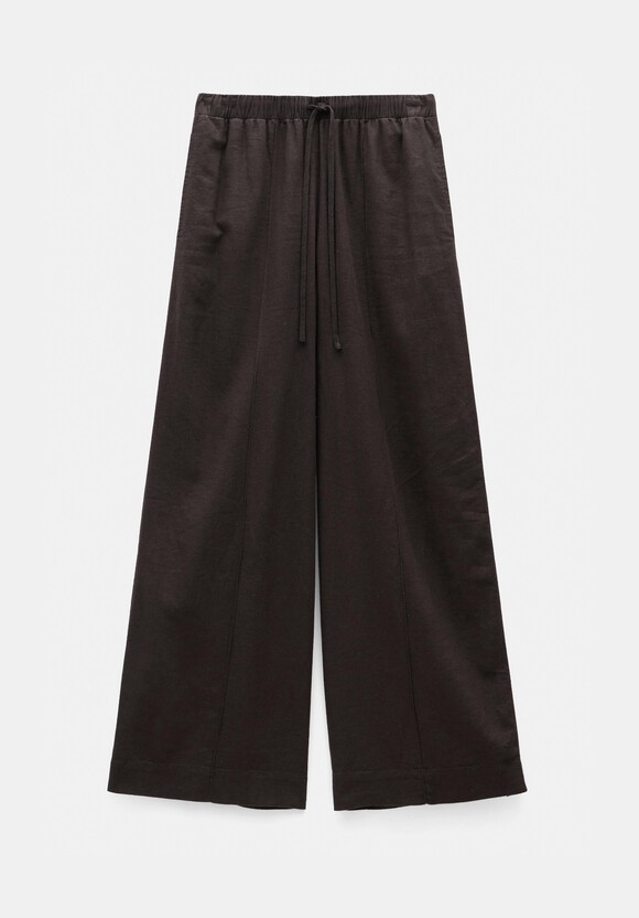 Linen Blend Petunia Wide Leg Trousers