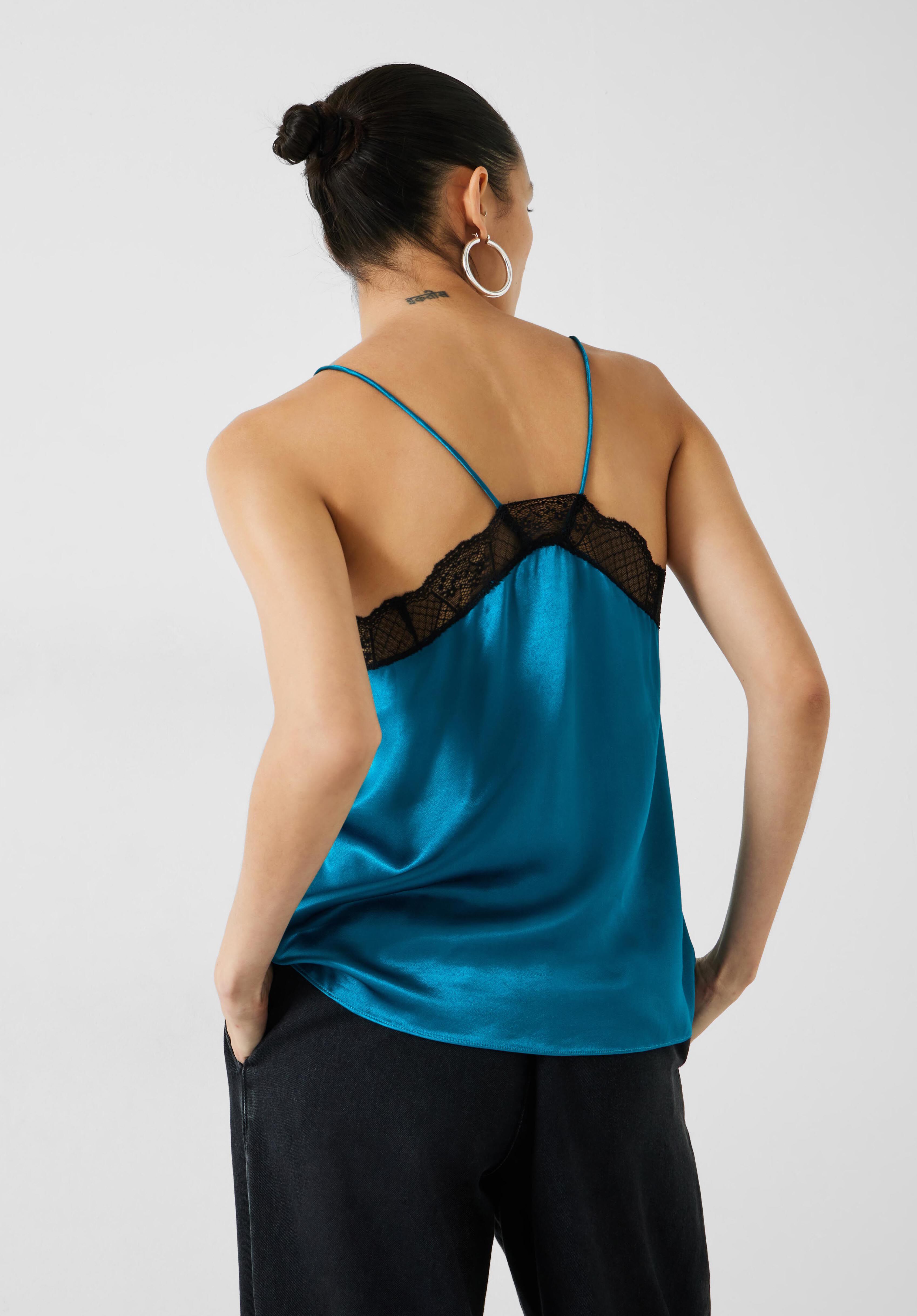 Silk tank on sale top with lace