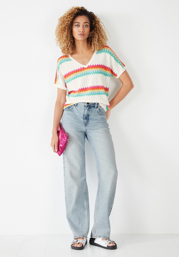 Wilma Striped Knitted T-Shirt