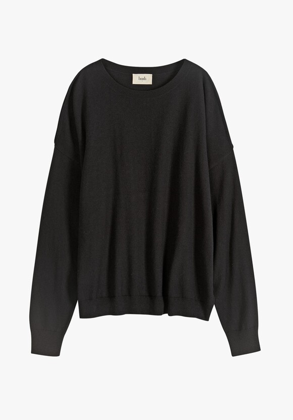 Mollie Cold Shoulder Knitted Crew | Black | hush