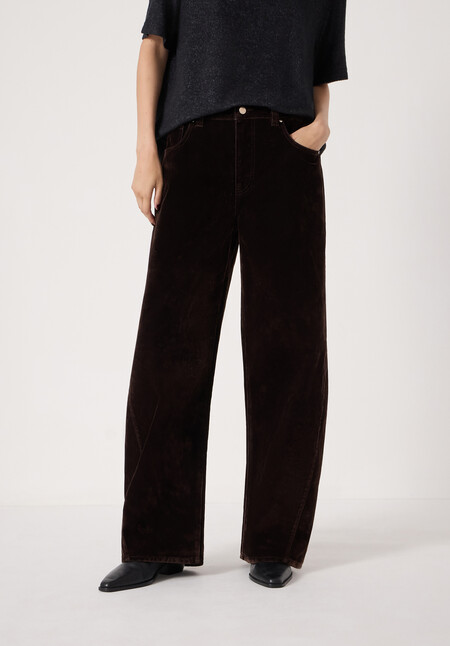 Velvet Cropped Bree Barrel Leg Jeans