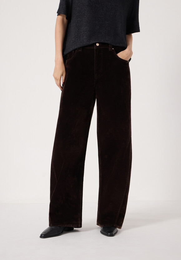 Velvet Cropped Bree Barrel Leg Jeans