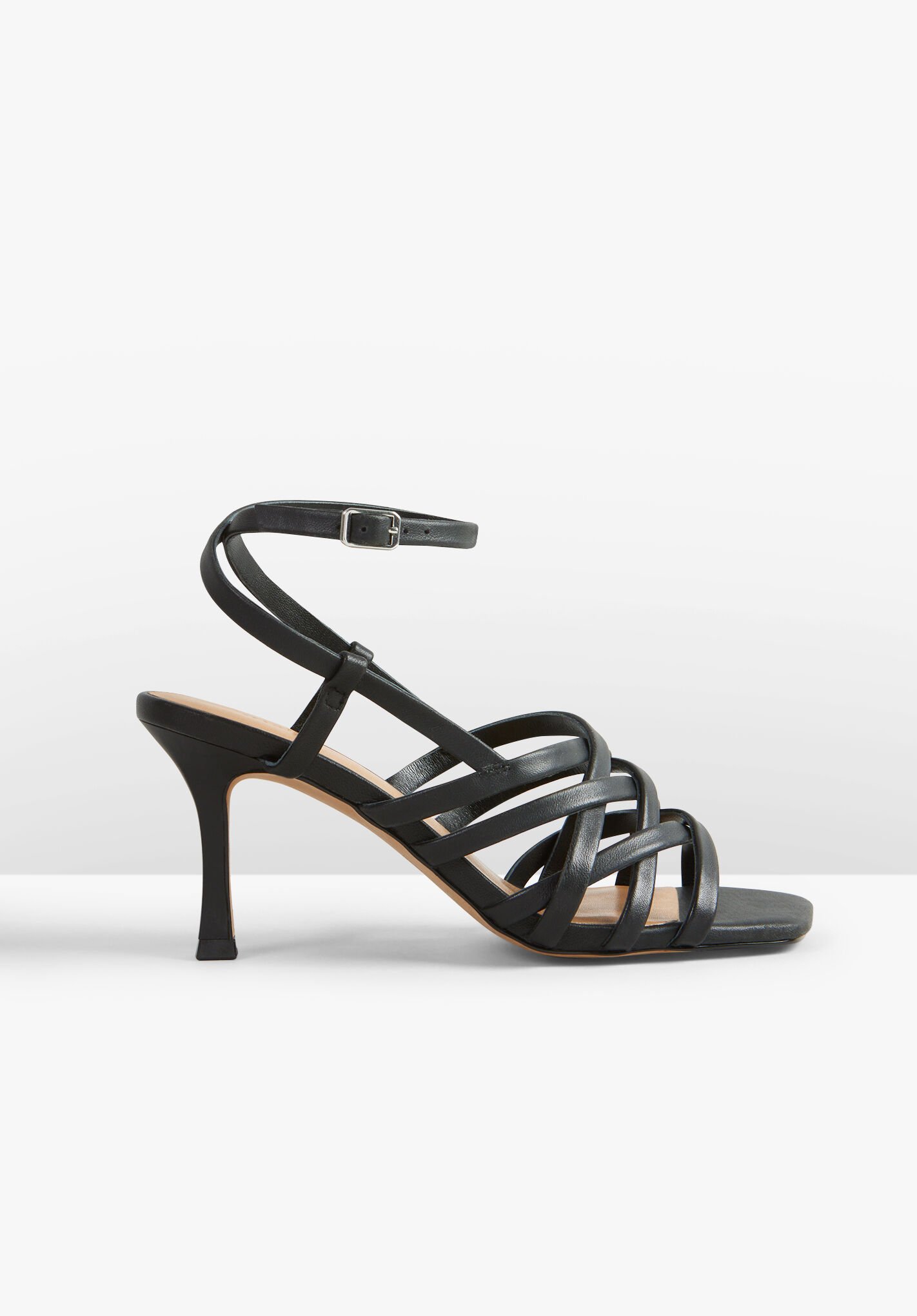 Dark grey strappy heels sale