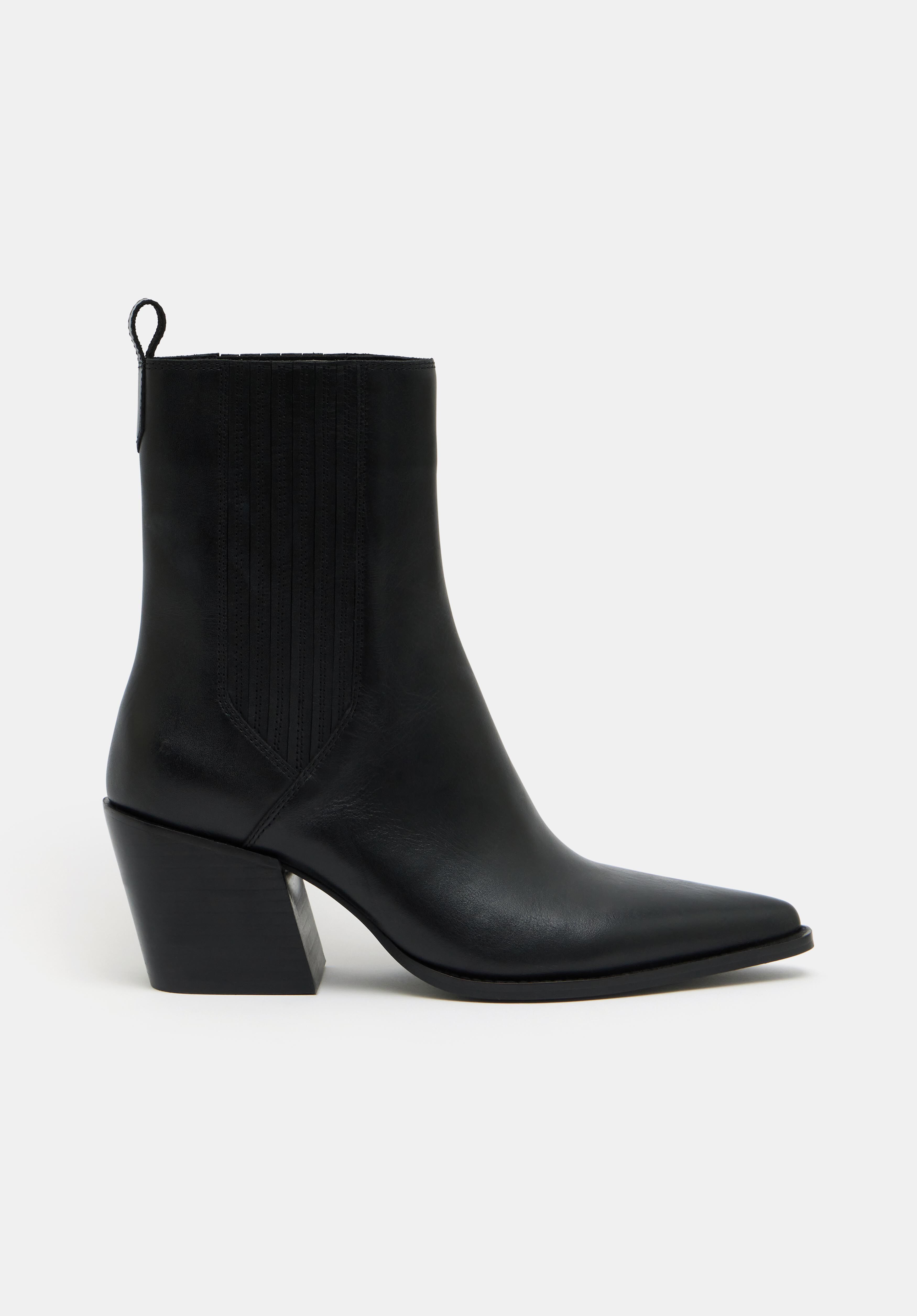 Western Leather Chelsea Boots Black hush