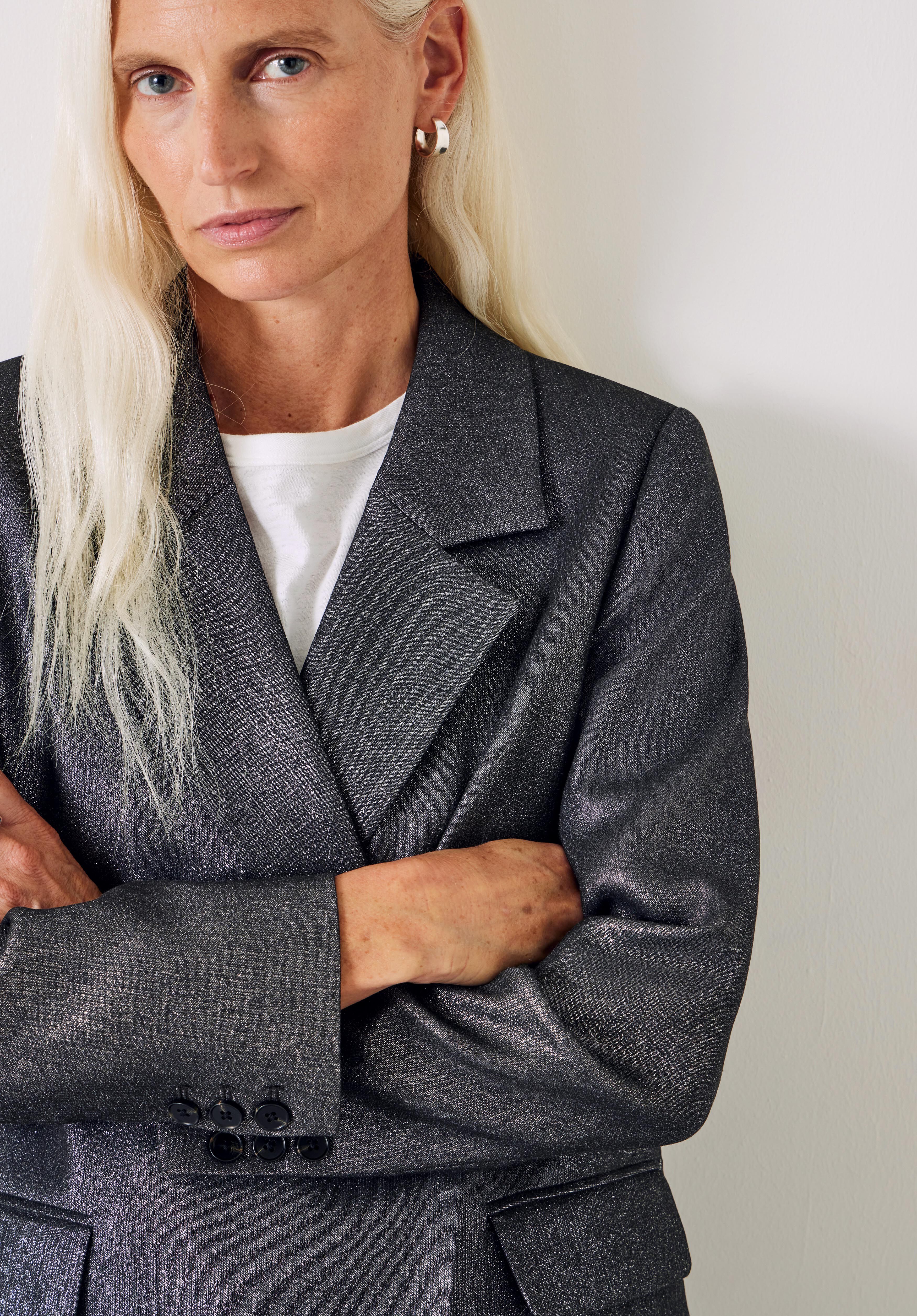 Metallic grey blazer store