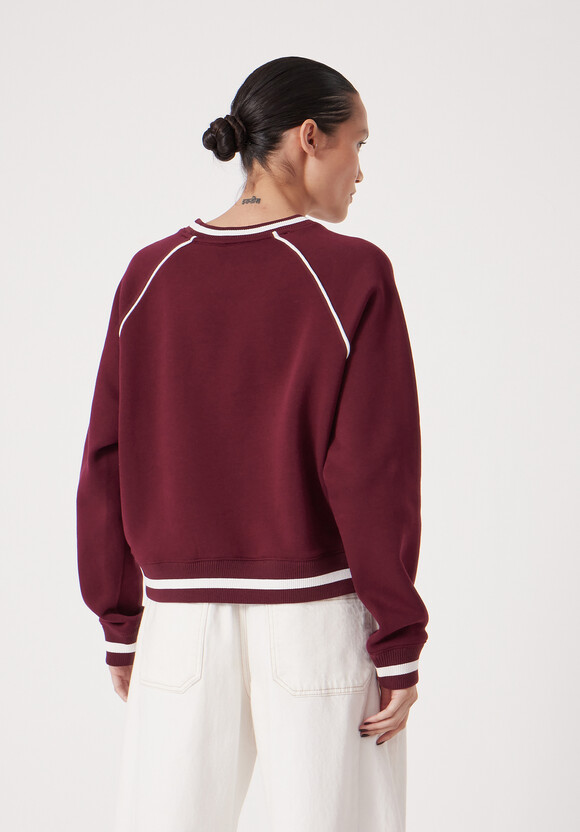 Striped Rib Raglan Sweatshirt