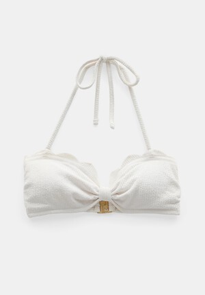 Stella Scallop Crinkle Bandeau Bikini Top