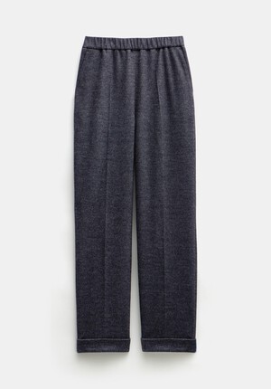 Eliz Slim Wool Blend Check Trousers