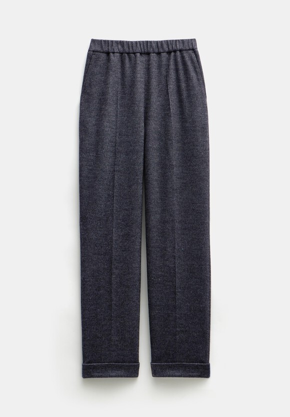 Eliz Slim Wool Blend Check Trousers
