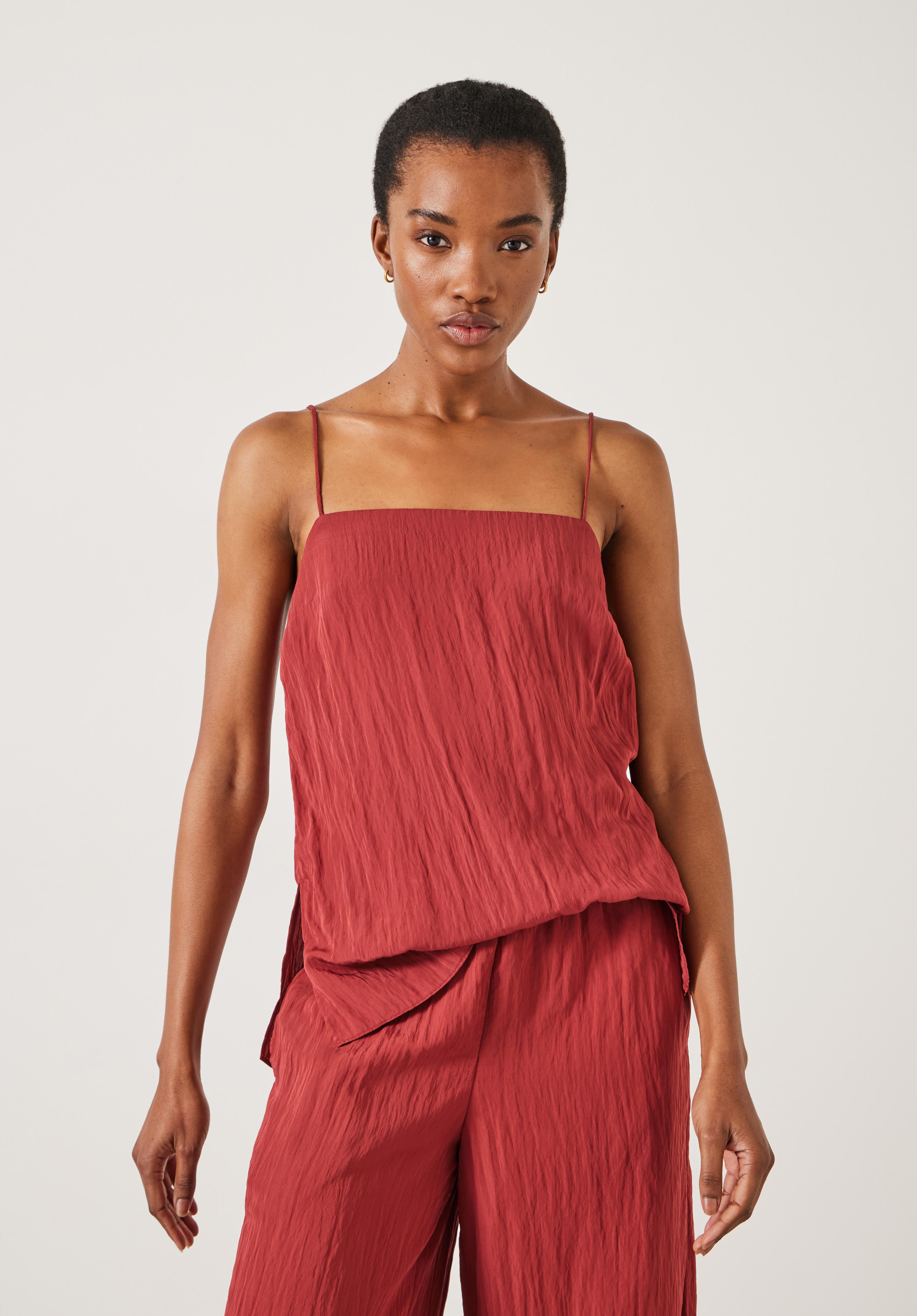 Barula Cami Top in Mesh Cherry