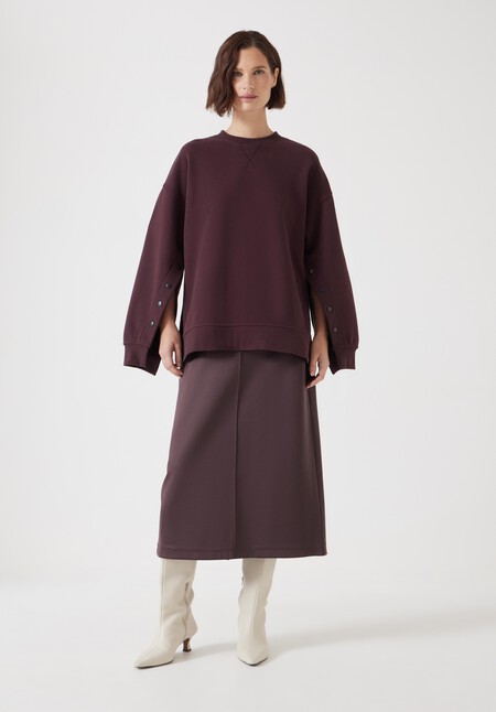 Popper Detail Sweatshirt