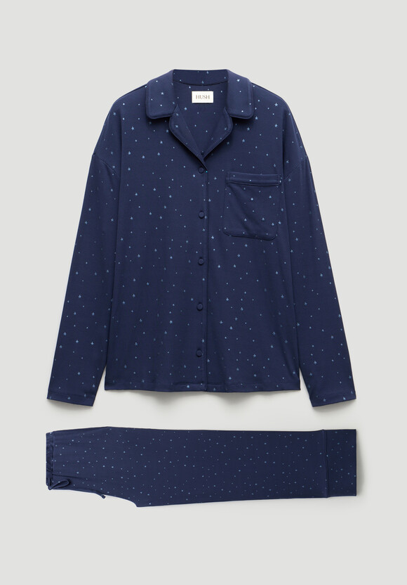 Ribbed Modal Star Printed Pyjamas