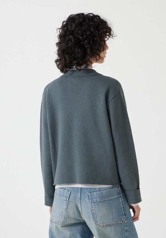 Knitted Button Through Shirt Jacket