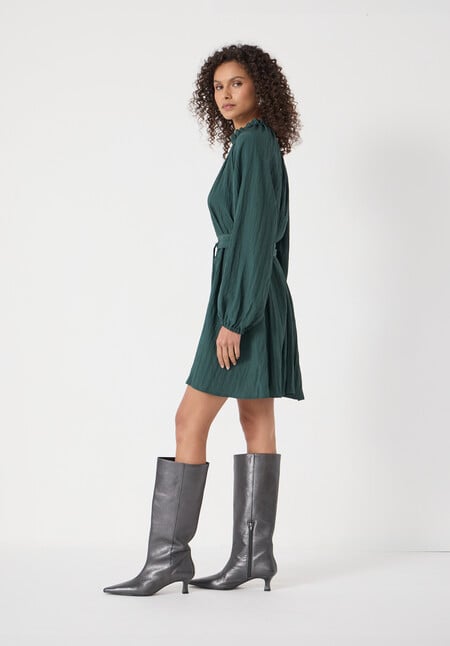Ruffled Long Sleeve Mini Dress