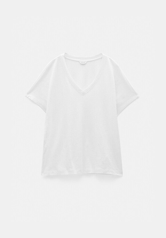 Rosalia Linen Blend V Neck T-Shirt
